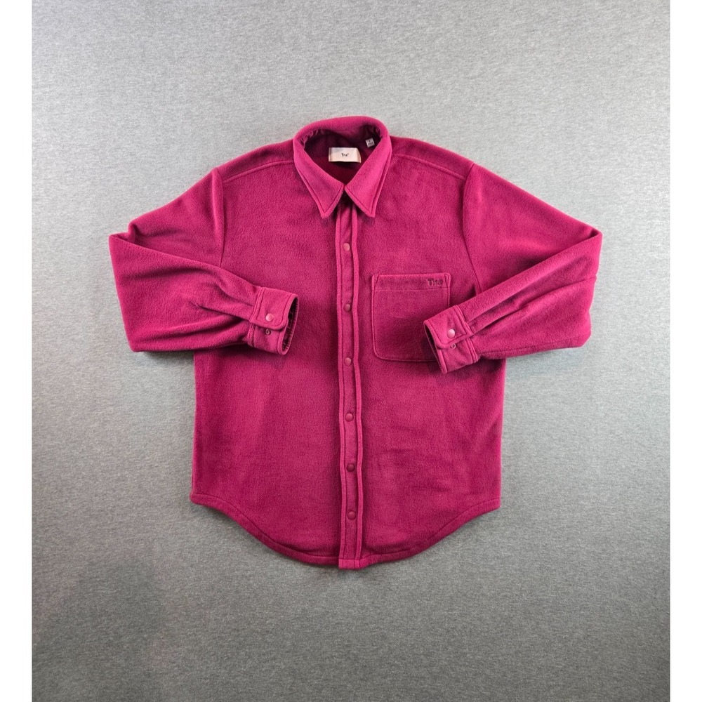 TNA Aritzia Sno Polar Shirt Womens Small Fuschia Fleece Button Down Long Sleeve